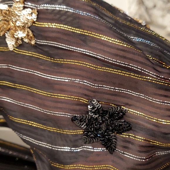 Misa Madalina Maxi Wrap Dress Black Sequin NEW - Picture 9 of 12